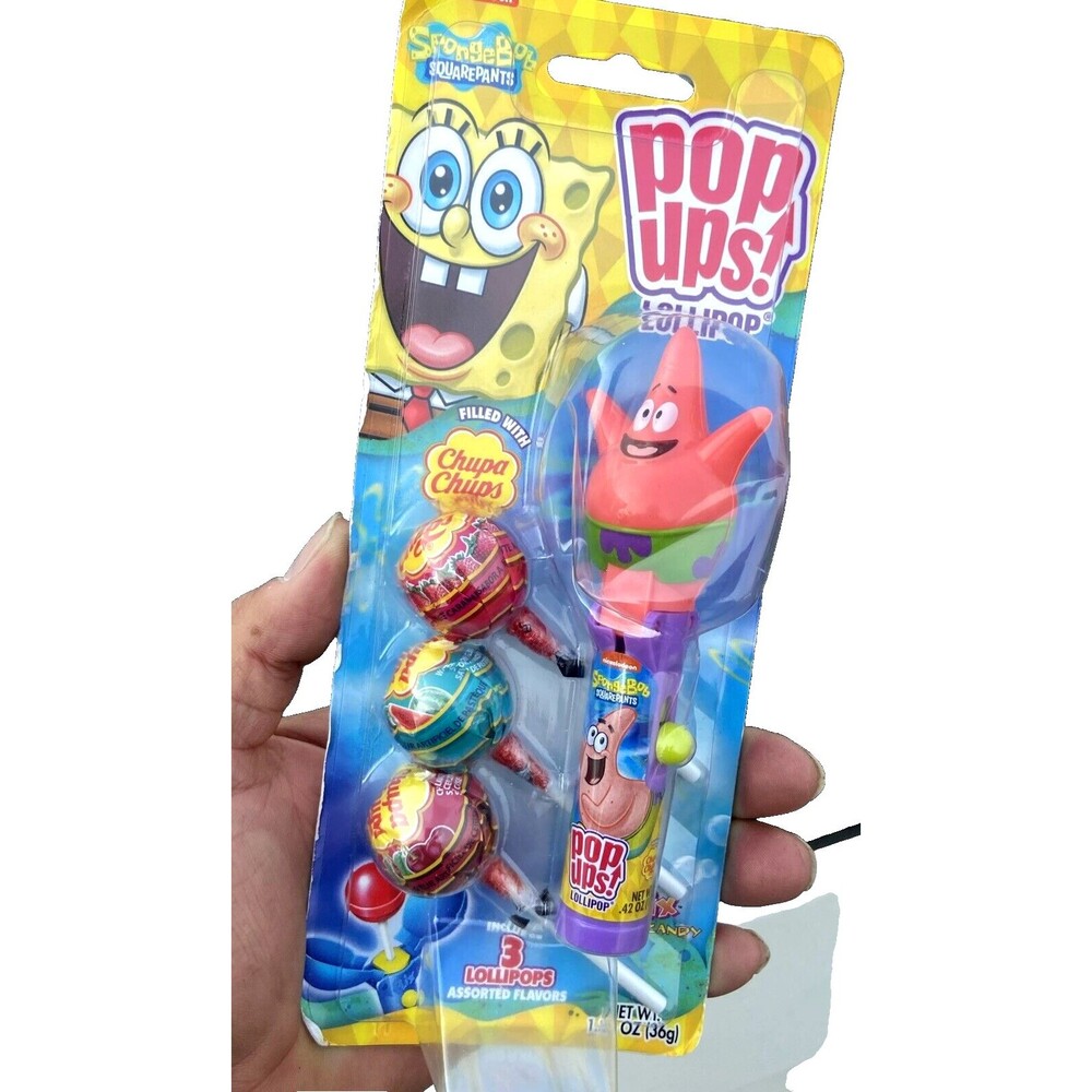 NEW POP UPS! LOLLIPOP Nickelodeon SpongeBob, Patrick Star CHUPA CANDY STOCKING,